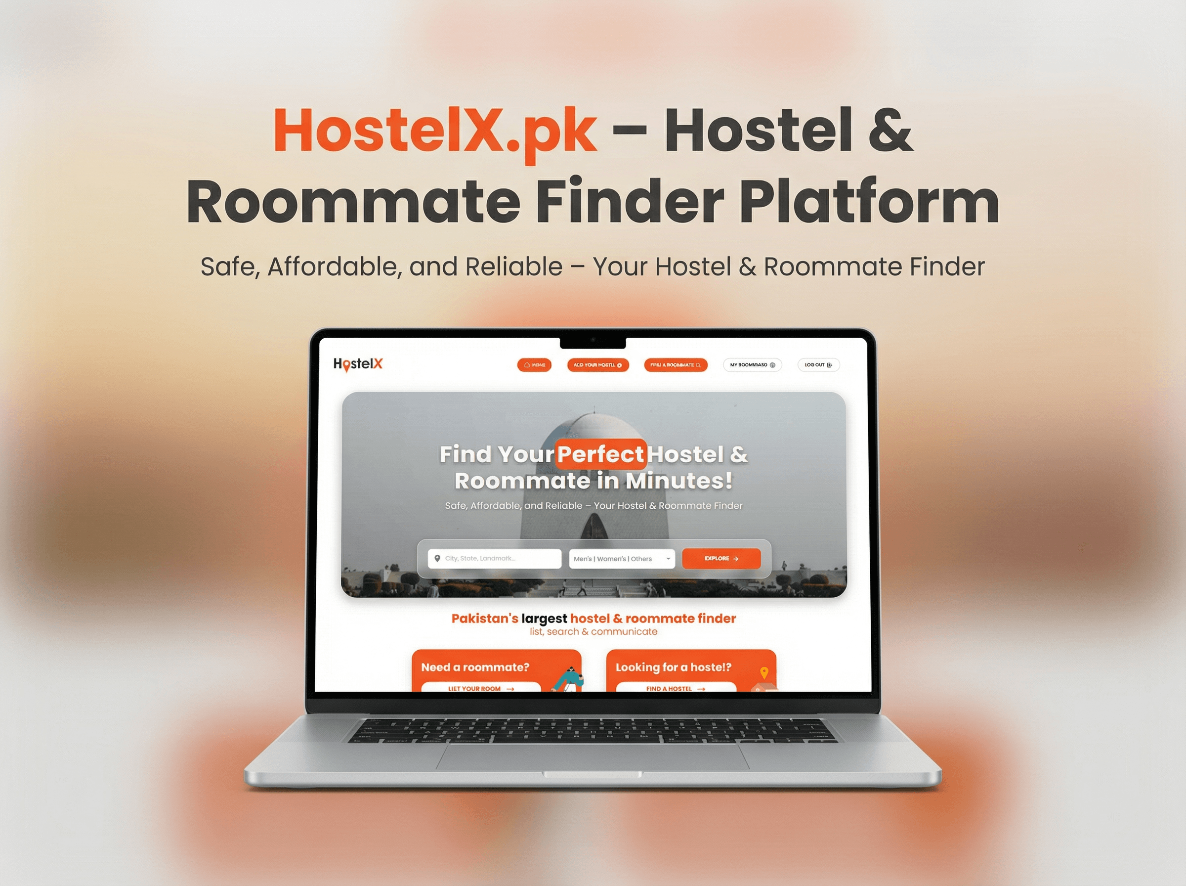 HostelX.pk - Hostel & Roommate Finder Platform (Next.js + MongoDB)