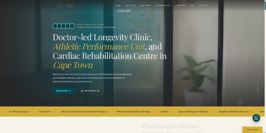 Cape Longevity Clinic homepage — doctor-led longevity and recovery in Cape Town