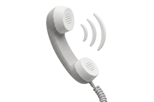 3D desk phone with voice wave illustration